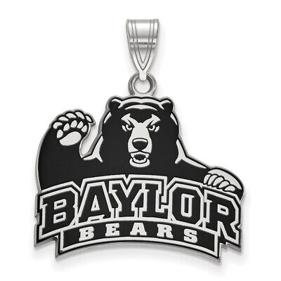 Baylor University Large Enamel Pendant Sterling Silver SS048BU, MPN: SS048BU, 886774678931