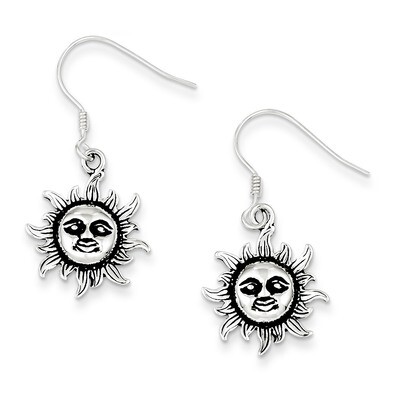 Sun Earrings Sterling Silver QE12, MPN: QE12, 883957921839