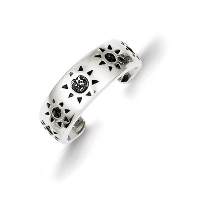 Sun Toe Ring Antiqued Sterling Silver QR829, MPN: QR829, 883957253855