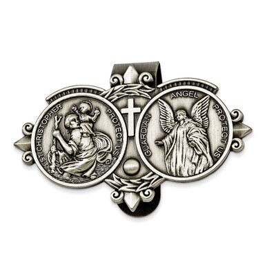 Saint Christopher &amp; Guardian Angel Sun-visor Clip GM944, MPN: GM944, 827225205177