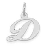 Fancy Script Initial D Charm 10k White Gold Small 10YC651D, MPN: 10YC651D,