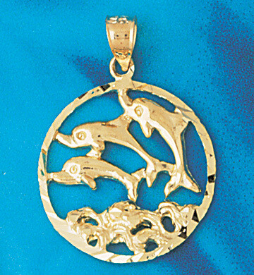 Dazzlers Jewelry Dolphin Pendant Necklace Charm Bracelet in Yellow, White or Rose Gold 480, MPN: DZ…