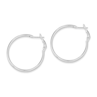 Omega Back Hoop Earrings Sterling Silver QE6634, MPN: QE6634, 883957564623