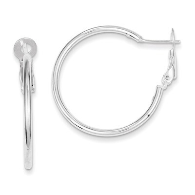 Omega Back Hoop Earrings Sterling Silver QE6633, MPN: QE6633, 883957584768