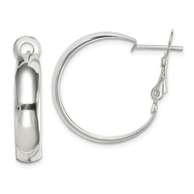 Omega Back Hoop Earrings Sterling Silver Polished QE14142, MPN: QE14142, 886774095660