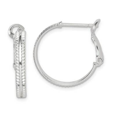 Milgrain 20x3 Omega Back Hoop Earrings Sterling Silver QE14924, MPN: QE14924, 883957937793