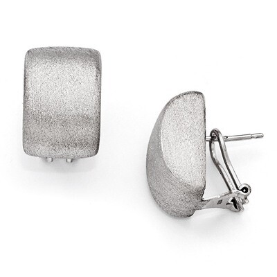Leslie&#39;s Brushed Omega Back Earrings - Sterling Silver HB-QLE420, MPN: QLE420, 883957038575