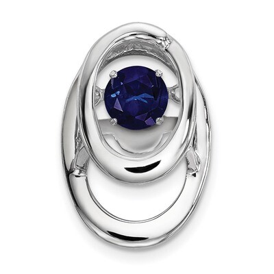 Created Blue Saphire Birthstone Vibrant Pendant Sterling Silver Rhodium QBPD32SEP, MPN: QBPD32SEP, …
