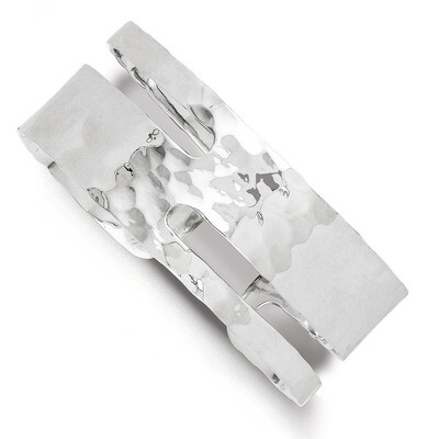 Hammered Fancy Cuff Bangle Bracelet Sterling Silver Solid Polished QB191, MPN: QB191, 883957903309
