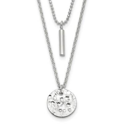 2-Strand Hammered Circle and Bar Necklace 16 Inch Sterling Silver QG5233-16, MPN: QG5233-16, 886774…