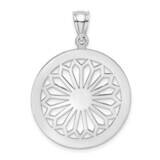 Retro Diasy In Round Frame Gate Jewelry Charm 14k White Gold K7333W, MPN: K7333W, 637218133635