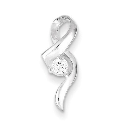 Ribbon Charm Sterling Silver Diamond QP2627, MPN: QP2627, 883957549217