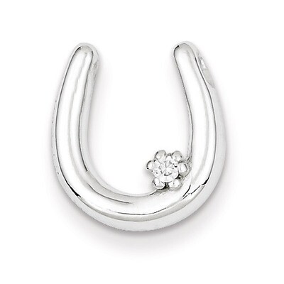 Horseshoe Pendant Sterling Silver Diamond QC7617, MPN: QC7617, 883957575964
