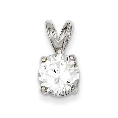 Round Diamond Pendant Sterling Silver QP13, MPN: QP13, 883957958613