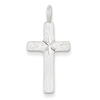 Cross Pendant Diamond-cut Sterling Silver QC1848, MPN: QC1848, 886774107059