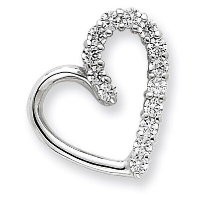 Heart Pendant Sterling Silver Diamond QP824, MPN: QP824, 191101280375
