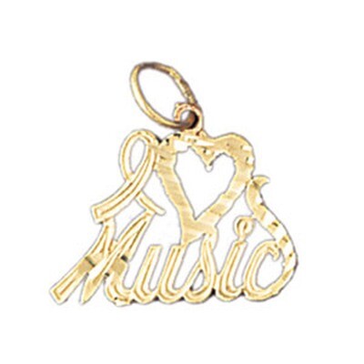 Dazzlers Jewelry I Love Music Pendant Necklace Charm Bracelet in Yellow, White or Rose Gold 10809, …