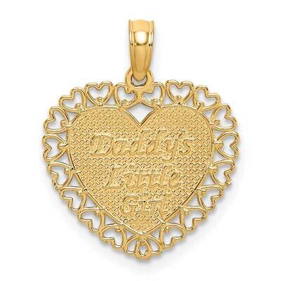 Gold Polished Daddy&#39;S Little Girl Textured Heart Charm 14k Gold K5211, MPN: K5211, 637218166800