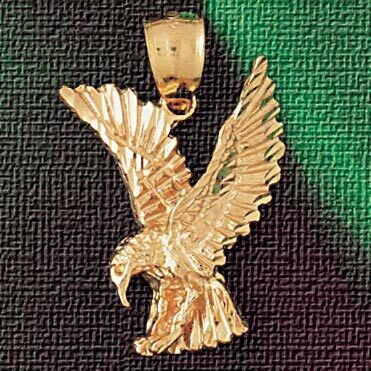Dazzlers Jewelry Flying Eagle Pendant Necklace Charm Bracelet in Yellow, White or Rose Gold 2849, M…