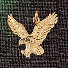 Dazzlers Jewelry Flying Eagle Pendant Necklace Charm Bracelet in Yellow, White or Rose Gold 2856, M…