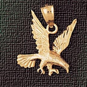 Dazzlers Jewelry Flying Eagle Pendant Necklace Charm Bracelet in Yellow, White or Rose Gold 2854, M…