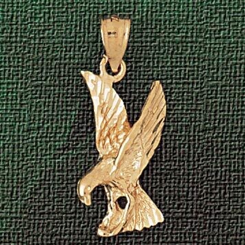Dazzlers Jewelry Flying Eagle Pendant Necklace Charm Bracelet in Yellow, White or Rose Gold 2851, M…
