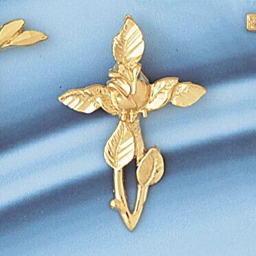 Dazzlers Jewelry Cross Pendant Necklace Charm Bracelet in Yellow, White or Rose Gold 8253, MPN: DZ-…