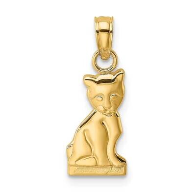 Mini Sitting Kitten Charm 14k Gold 2-D K6484, MPN: K6484, 637218000951