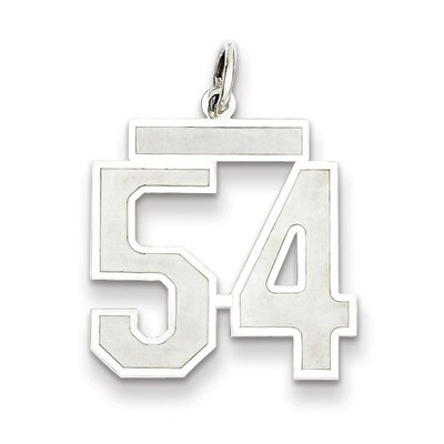 Pendant Number 54 Satin Sterling Silver Medium QPM54, MPN: QPM54, 883957127286