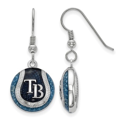 Tampa Bay Rays Enameled Baseball Dangle Earrings Sterling Silver SS521DEV, MPN: SS521DEV, 634401431…