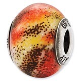 Red &amp; Yellow Glass Bead - Sterling Silver QRS2539, MPN: QRS2539, 883957056890