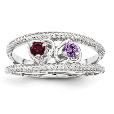 2 Birthstones Family Jewelry Ring Sterling Silver XMR65/2SS, MPN: XMR65/2SS, 886774322810