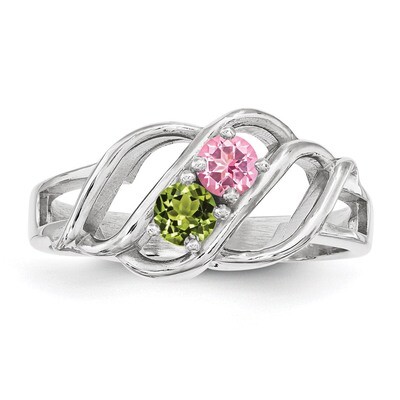 2 Birthstones family jewelry ring Sterling Silver XMR5/2SS, MPN: XMR5/2SS, 883957866956
