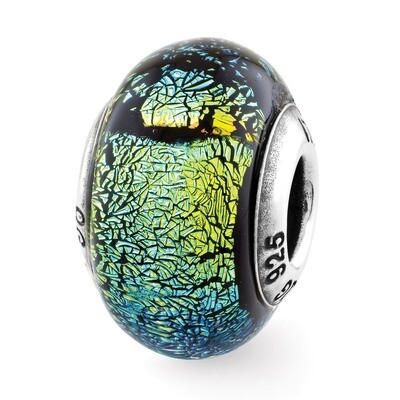 Green &amp; Blue Glass Bead - Sterling Silver QRS2859, MPN: QRS2859, 883957538006