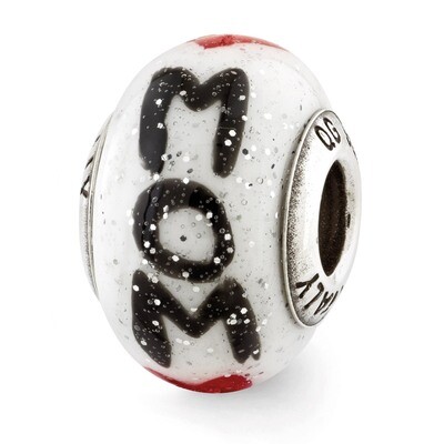 Mom with Hearts Glass Bead - Sterling Silver QRS2692, MPN: QRS2692, 886774991450