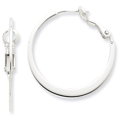 Flat Hoop Earrings Sterling Silver QE3741, MPN: QE3741, 723252427844