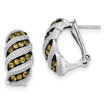 Citrine Omega Back Earrings Sterling Silver QE12629CI