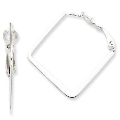 Square Hoop Earrings Sterling Silver QE3739, MPN: QE3739, 723252427868