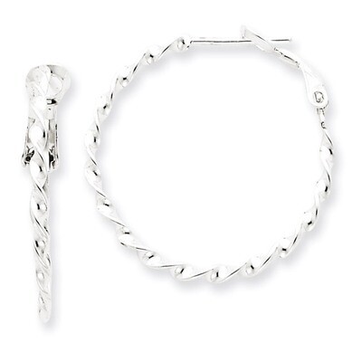 Twisted Hoop Earrings Sterling Silver QE3791, MPN: QE3791, 723252428056