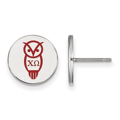 Chi Omega Enameled Post Earrings Sterling Silver SS047CHO, MPN: SS047CHO, 886774610245