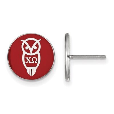 Chi Omega Enameled Post Earrings Sterling Silver SS046CHO, MPN: SS046CHO, 886774609980