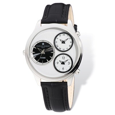 Charles Hubert 44mm Triple Time Stainless Leather Band Watch Men&#39;s XWA4801, MPN: XWA4801, 848870006…
