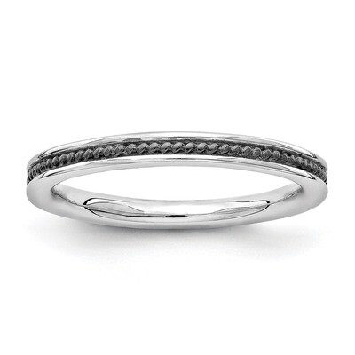 Black-plated Channeled Ring - Sterling Silver QSK1620, MPN: QSK1620, 886774251080