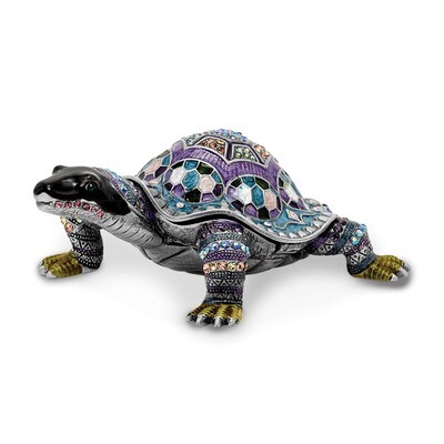 Azure Turtle Trinket Box Enamel on Pewter by Jere, MPN: BJ2002, 191101594496