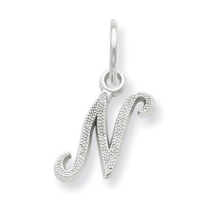 Casted Initial N Charm 14k white Gold WCH138-N, MPN: WCH138-N, 883957133539