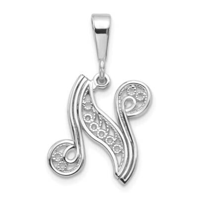 Filigree Initial N Pendant 10k White Gold 10D1281N, MPN: 10D1281N,