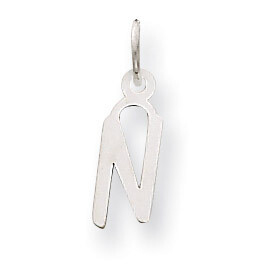Small Slanted Block Initial N Charm Pendant 14k white Gold YC645N, MPN: YC645N, 191101634291