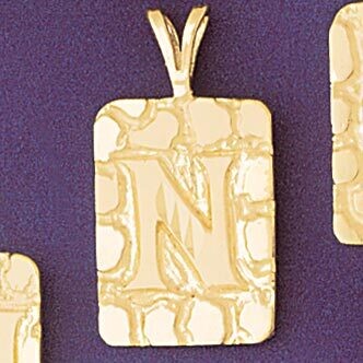 Dazzlers Jewelry Initial N Pendant Necklace Charm Bracelet in Yellow, White or Rose Gold 9576n, MPN…