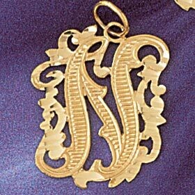 Dazzlers Jewelry Initial N Pendant Necklace Charm Bracelet in Yellow, White or Rose Gold 9557n, MPN…