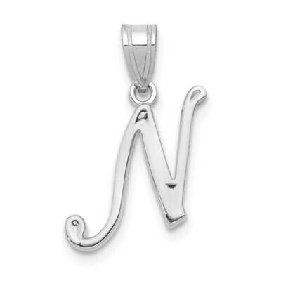 Script Letter N Initial Pendant 14k White Gold YC993WN, MPN: YC993WN, 196904069912